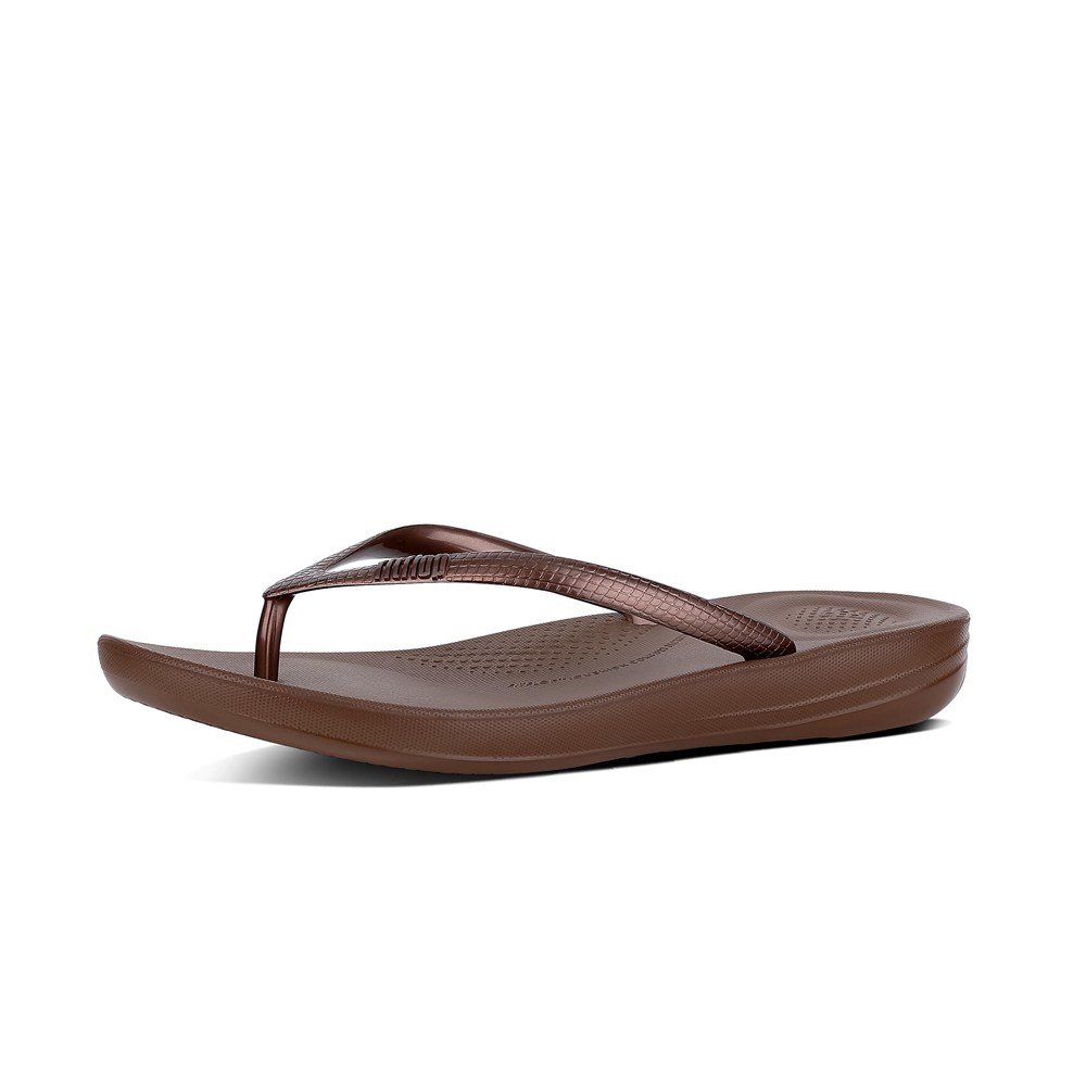 Fitflop Womens Flip-flops Brown - Iqushion Ergonomic - 20WYCITME